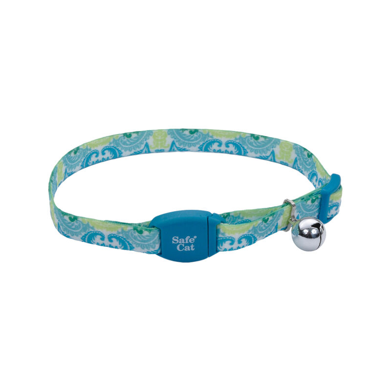Cat Collar Adjustable Breakaway Magnetic Teal Peacock3/8 x 8-12" image number null
