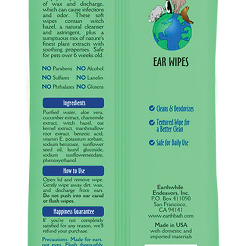 Earthbath, Grooming Wipes - Ear Wipes -30ct image number null