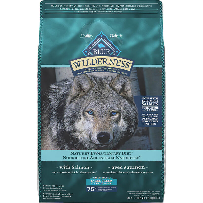 Blue Buffalo, Wilderness with More Meat & Wholesome Grains Large Breed Adult Dog - Salmon - Dry Dog  image number null