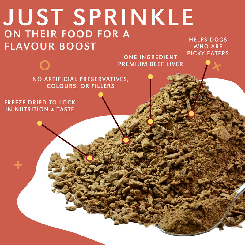 Benny Bully's, LiverMix Crumbs & Powder - Beef Liver - 454 g - Freeze Dried Dog Treat image number null