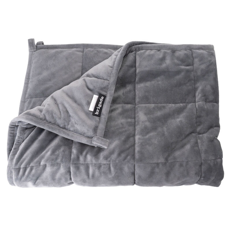 Brigade Weighted Minky Fleece Blanket - Grey - 2.5 kg image number null