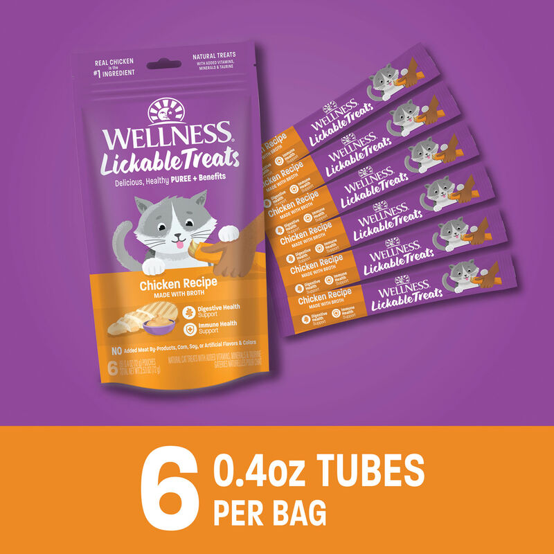 Wellness, Lickable Puree GF Treats - Chicken - 72 g - Cat Treats image number null