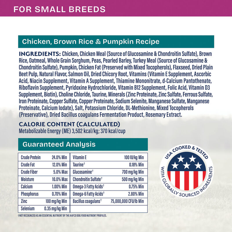 Natural Balance, Health Protection Small Breed - Real Chicken, Brown Rice & Pumpkin Recipe - Dry Dog image number null