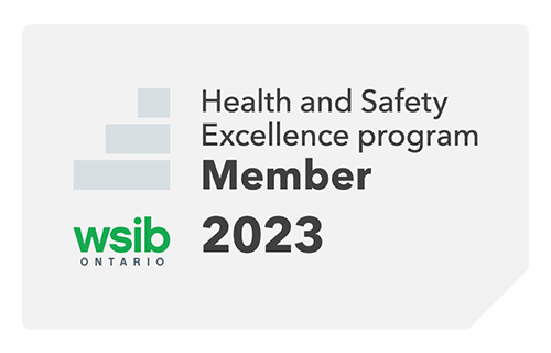 WSIB Ontario - Health and Safety Excellence program member 2023